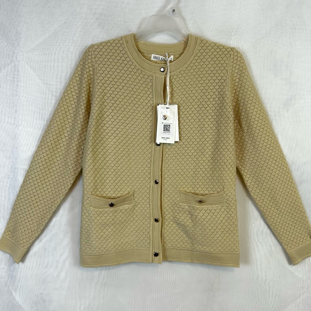 NWT Grace Karin Women’s Classic Button Down Lightweight Cardigan Sweater / Small